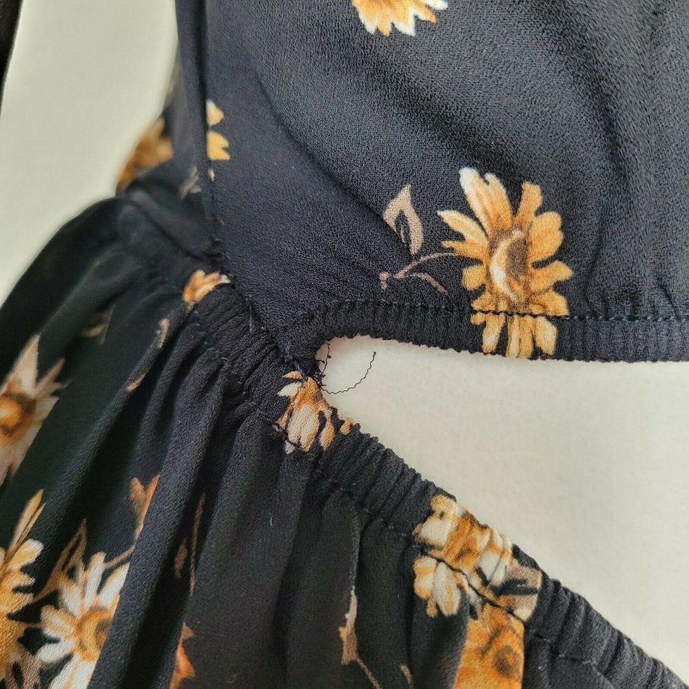 Swell Women's Whimsical Dress Black Floral Mini Dress Sz Small Surfer Girl - Picture 12 of 12